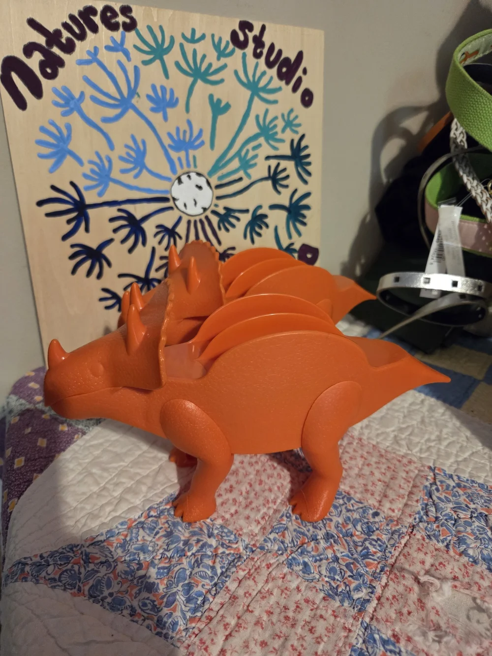 Triceratops Taco Holders Set of 2 Dinosaurs (Holds 2 Tacos each!) Orange Color
